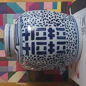 BLUE & WHITE CHINOISERIE DOUBLE HAPPINESS GINGER JAR